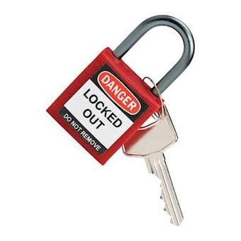 Cadenas consignation avec anse aluminium 38 mm rouge à clé identique|Bizline-BIZ230117