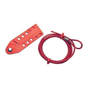 Système de consignation avec câble en acier 3 m rouge et machoire de sécurité|Bizline-BIZ205500