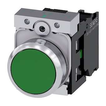 BOUTON-POUSSOIR, VERT|Siemens Industries et Infrastructures-SIE3SU1150-0AB40-1BA0