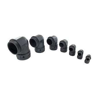 Raccord coudé 90DEG pol. noir NYLOFIX N°36-Pg 36|Blm distribution-BLI390365