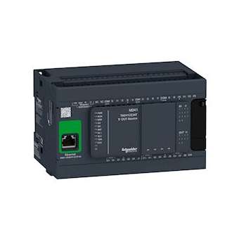 Modicon M241, contrôleur 24E/S PNP, ports Ethernet+2 série, 24VCC|Schneider Electric-SCHTM241CE24T