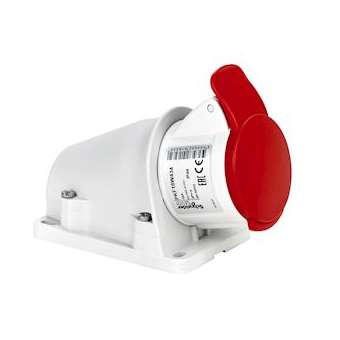 Socle prise BT saille inclinée, connexion vis, IP44, 16 A 3P+T 380-415 V|Schneider Electric-SCHPKF16W434