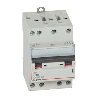 Disjoncteur DNX³4500 6kA borne à vis 4P 400V~ 10A courbe C - 3 modules|Legrand-LEG406908