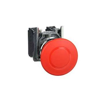 Harmony XB4 - arrêt urgence - D40 - pousser tirer - rouge - 1O+1F - vis étrier|Schneider Electric-SCHXB4BT845