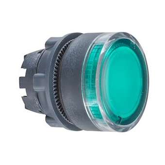 Harmony XB5 - tête bouton poussoir lumineux BA9s - D22 - vert|Schneider Electric-SCHZB5AW33