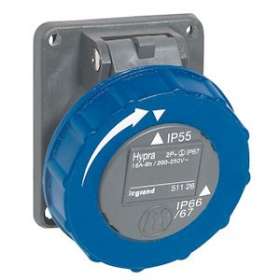 Prise fixe Hypra IP66/67-55 16A - 200V~ à 250V~ - 2P+T - plastique|Legrand-LEG051126