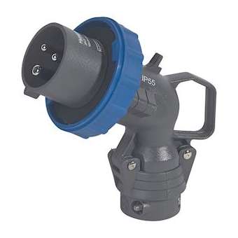 Fiche mobile coudée Hypra IP66/67-55 16A - 200V~ à 250V~ - 2P+T - plastique|Legrand-LEG051106