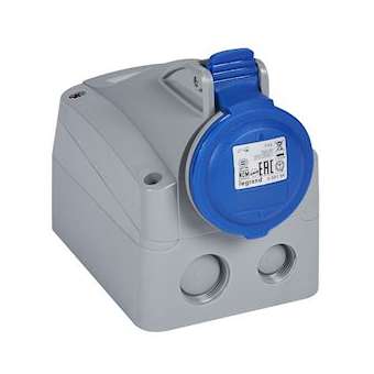 Prise saillie fixe P17 IP44 16A - 200V~ à 250V~ - 2P+T|Legrand-LEG555154