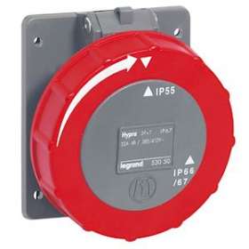 Prise à entraxes unifiés Hypra 3P+T IP66/67-55 - 380V~ à 415V~ - plastique|Legrand-LEG053050