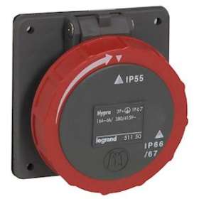 Prise à entraxes unifiés Hypra IP66/67-55 - 380V~ à 415V~ - 3P+T+N - plastique|Legrand-LEG051151