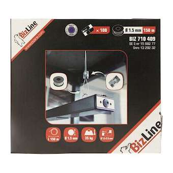 Kit de suspension câblette D 1.5 x 150 m + 100 verrous de suspension|Bizline-BIZ710409