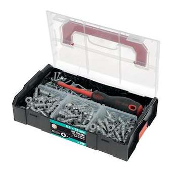 Mallette 200 chevilles auto-foreuses PIGG + vis et tournevis PZ2 isolé 1000 V|Bizline-BIZ710096