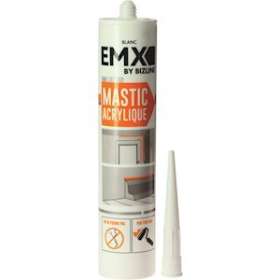 Mastic acrylique blanc 300 ml pour joints de raccordement, bouchage et collage|EMX-EMX107002