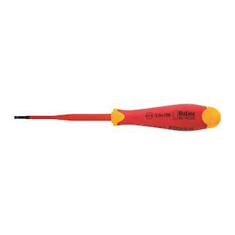 Tournevis i-SLIM plat 3 x 100 mm isolé 1000 V|Bizline-BIZ790070