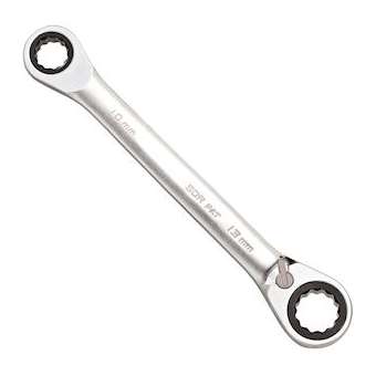 Clé polygonale à cliquet réversible 2 tailles 10/13 mm|Bizline-BIZ790007