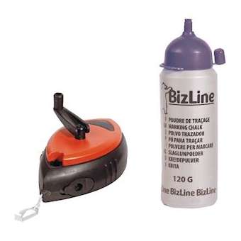 Kit cordeau à tracer avec poudre de chantier bleu 120 g|Bizline-BIZ700037