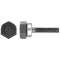 Axe fileté ø 9,5mm x 40 mm avec tête hexagonale de 25 mm, utilisation manuelle.