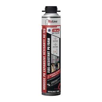 Mousse PU expansive résistante au feu pistolable rouge clair 750 ml|Bizline-BIZ710581