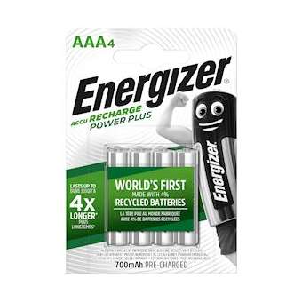 Pile rechargeable AAA 700 mAh x 4 rechargeable des centaines de fois|Energizer france-RSN417005