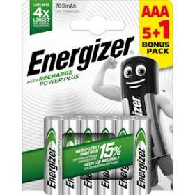 Piles Rechargeables Energizer Power Plus AAA/LR3 700 MAH pack de 5+1|Energizer france-RSN416954