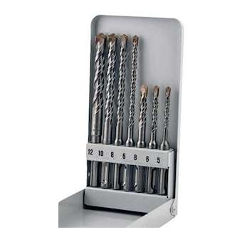 Jeu de 7 forets béton SDS+ 2 tranchants D 5-12 mm|Bizline-BIZ700196