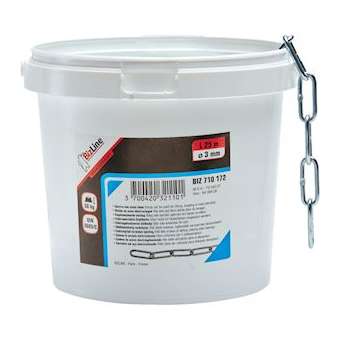 Chaînette mailles longues droites D 3 mm x 25 m acier zingué|Bizline-BIZ710172