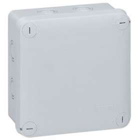 Boîte de dérivation carrée pour presse-étoupe Plexo gris 7 entrées 105x105x55mm|Legrand-LEG092024