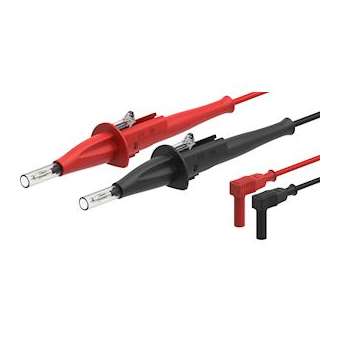 Jeu de cordons pointe de touche IP2X / Ban.coudé (4mm) (N+R), 600 V CATIV|Sefram instruments-FR4SA158