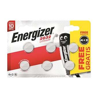 Pile bouton Lithium 2032 x 4+2 haute performance et longue duree|Energizer france-RSN431957