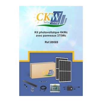 Kit Solaire 6KW-8 micro-onduleur 800W-16 panneaux 375W-toit tuile|-KWC89069