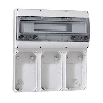 Embase P17 - recevant plastron 220x125 - rail 18 modules - 6 socles 16A|Legrand-LEG057706