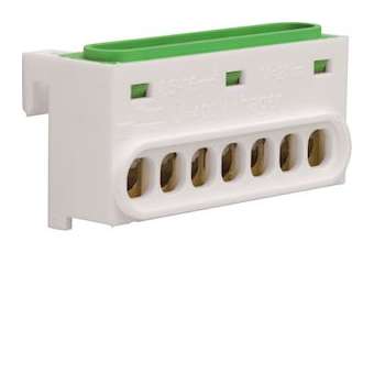 Bornier terre,7 raccordements,IP2X|Hager-HAGGZ07E