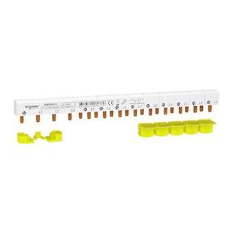 Resi9 - peigne monobloc - 3P+N - 63A - 13 modules - cache dents 5M|Schneider Electric-SCHR9PXH413