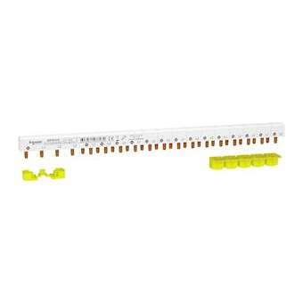 Resi9 - peigne monobloc - 3P+N - 63A - 18 modules - cache dents 5M|Schneider Electric-SCHR9PXH418