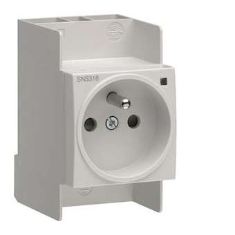 Prise de courant modulaire 16A 2P+T avec voyant version SanVis (FR)|Hager-HAGSNS316