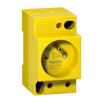 Multi9 - prise avec fond orange PC - modulaire - 2P+T - 16A - 250V|Schneider Electric-SCH15324