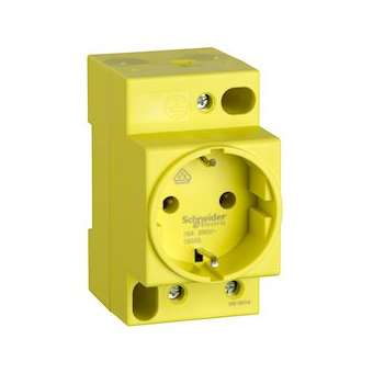 Multi9 - Prise rail din schuko jaune 250v 16a 2p t|Schneider Electric-SCH15033
