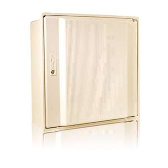 Coffret ENEDIS sans hublot, avec cuvette - Serrure rectangle - Beige|Maec-MAE0250502