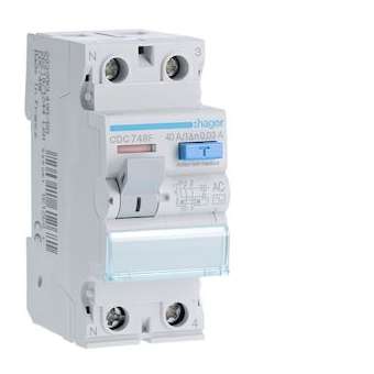 Interrupteur différentiel 2P 40A 30mA type AC|Hager-HAGCDC748F