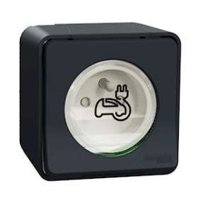 Mureva Styl - Prise courant 2P+T renforcee - saillie - IP55 - IK08 - EV - gris|Schneider Electric-SCHMUR36010