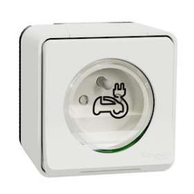 Mureva Styl - Prise courant 2P+T renforcee - saillie - IP55 - IK08 - EV - blanc|Schneider Electric-SCHMUR39010
