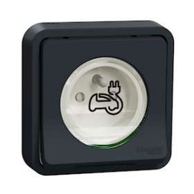 Mureva Styl - Prise courant 2P+T renforcee - encastre - IP55 - IK08 - EV - gris|Schneider Electric-SCHMUR36011