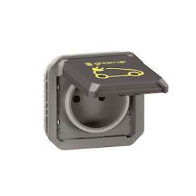 Prise pour recharge véhicule électrique Plexo composable anthracite|Legrand-LEG069885L