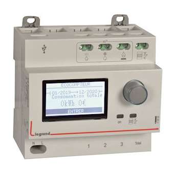 Ecocompteur module pour mesure consommation sur 5 postes 230V~ - 5 modules|Legrand-LEG412030