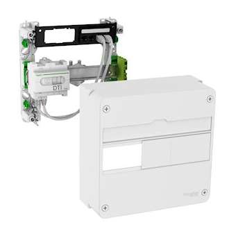 LexCom Home - coffret communication basic rénovation -grade1 - 4xRJ45 - 1 rang|Schneider Electric-SCHVDIR390014