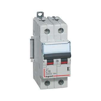 Disjoncteur DX³6000 10kA arrivée haute/départ bas vis 2P 16A courbe C - 2 mod|Legrand-LEG407784