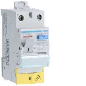 Interrupteur différentiel 1P+N 40A 300mA type AC à bornes décalées|Hager-HAGCFC140F