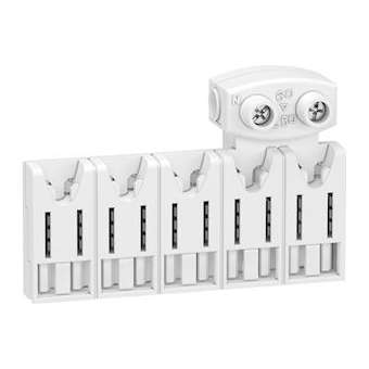 Resi9 XE - répartiteur système embrochable - 5 modules - avec connecteur|Schneider Electric-SCHR9EXHC05