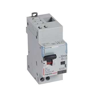 Disjoncteur diff DX³ 4500 -auto/vis -U+N 230V~ 10A - typeAC - 30mA -courbe C -2M|Legrand-LEG410712