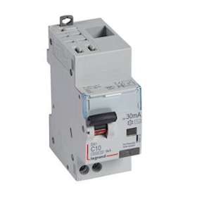 Disjoncteur diff DX³ 4500 -auto/vis -U+N 230V~ 10A - typeAC - 30mA -courbe C -2M|Legrand-LEG410712